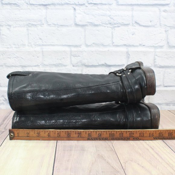 FRYE Maxine Trapunto Harness Brown Leather Motorcycle Boots Size 8 B - Picture 8 of 14